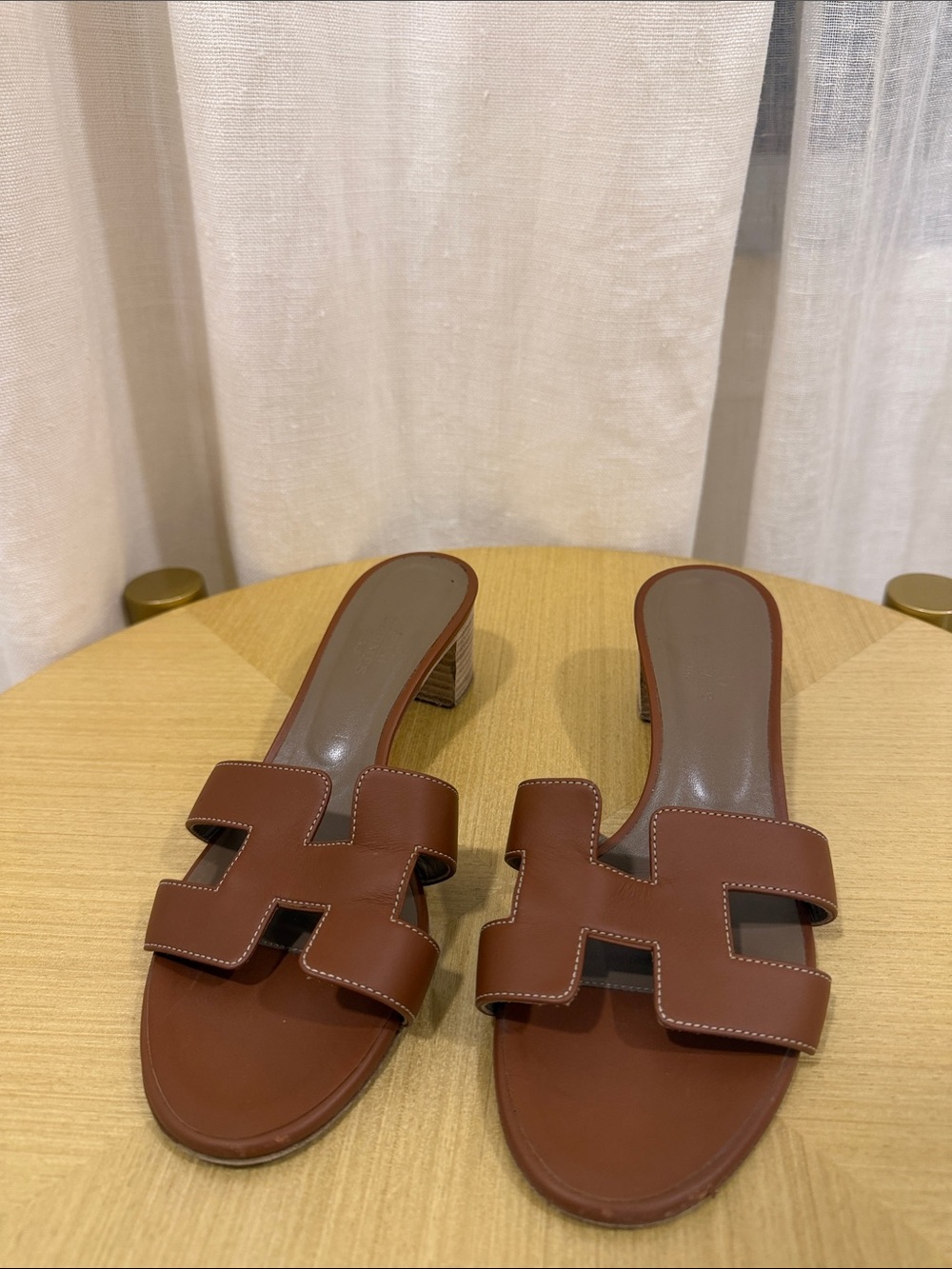 Hermes Oasis Sandal Mules Gold